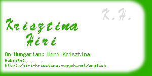 krisztina hiri business card